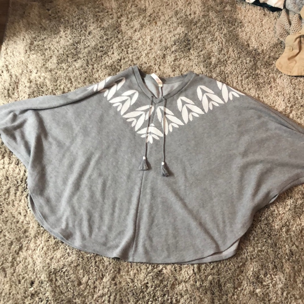 Gray poncho/sweater